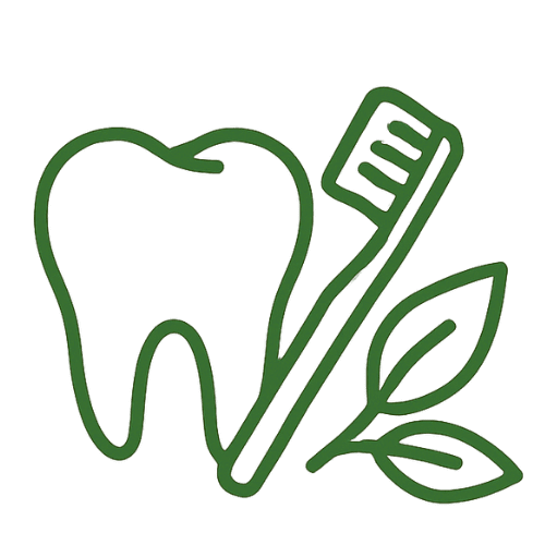 Ayurvedic oral hygiene icon representing natural dental and gum care.
