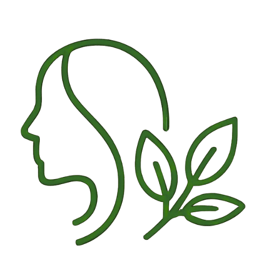 Hair and skin wellness icon representing natural beauty and healthy care support.