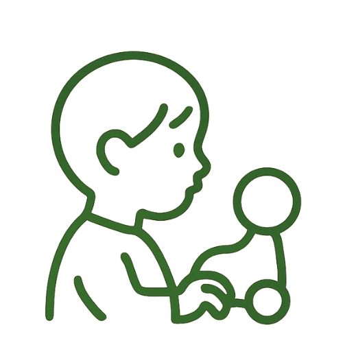 Kids wellness care icon representing essential health and nutrition support for children.