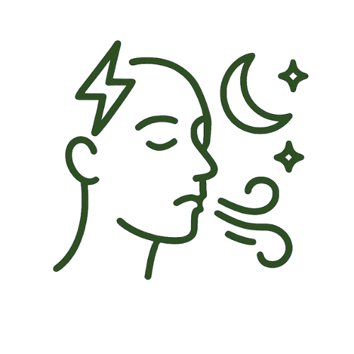 Stress and sleep wellness icon.