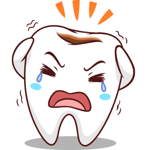 Illustration of a tooth showing pain and sensitivity, representing oral discomfort