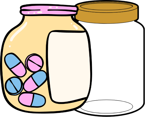 Herbal tablets and capsules in jars representing natural supplements and wellness products.